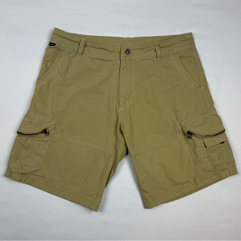 Kuhl Mens Ambush Cargo Shorts Sz 36 Vintage Patina Dye Khaki B4